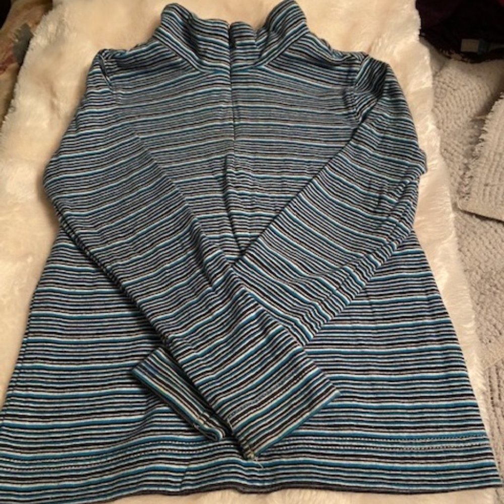2/$30 Gap Blue-Striped Long-Sleeve Mock Turtleneck Shirt Girls Size 5/6